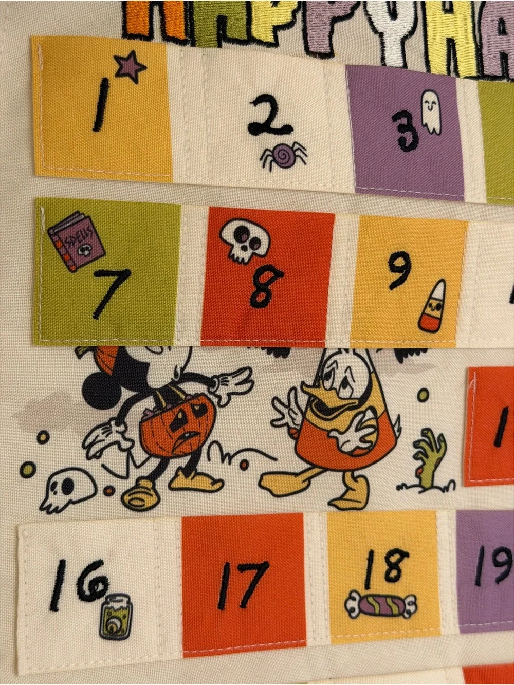 Disney Halloween Countdown Tapestry - Orange, Purple, Green, Black, White
